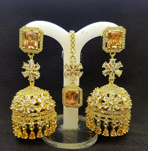 American Diamond Zirconia Jhumki Set - D173